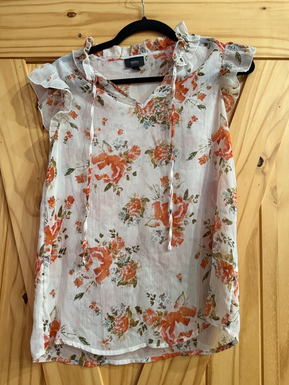 Mossimo Supply Co. White Camisole with Orange Floral Print